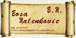 Bosa Malenković vizit kartica